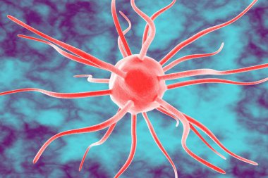 Tümör hücresi ya da kanser hücresi. 3B illüstrasyon