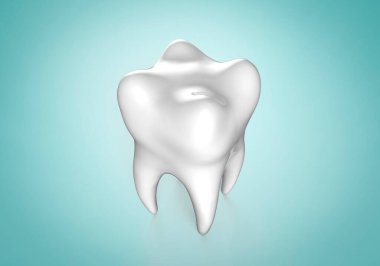 Renkli arka planda insan dişi, 3 boyutlu illüstrasyon