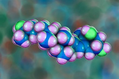 Kalsitriol molekülü, hipoparathyroidizm ile kalsiyum eksikliğinin tedavisinde kullanılan D3 vitamininin etkinleştirilmiş hali, 3D illüstrasyon