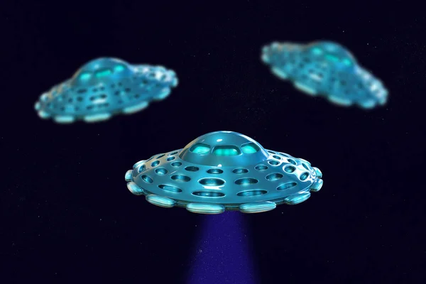 Latający Statek Kosmiczny Ufo Kosmiczny Międzygalaktyczny Spodek Ilustracja — Zdjęcie stockowe