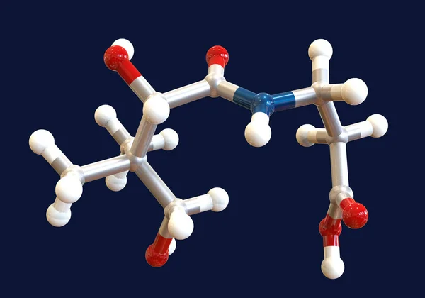 Moleculair Model Van Pantotheenzuur Vitamine Illustratie Het Heeft Antioxidant Activiteit — Stockfoto