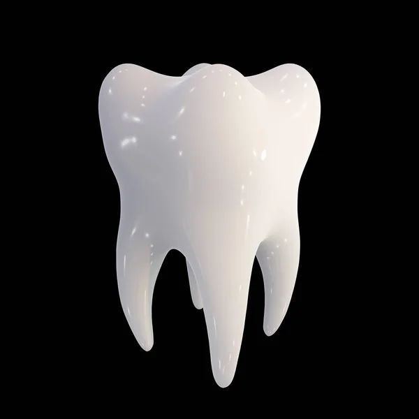 Menschlicher Zahn Isoliert Auf Schwarzem Hintergrund Illustration — Stockfoto
