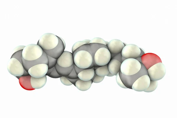 钙硫醇分子 也称为钙硫醇 是肝脏产生的维生素D3的主要循环代谢物 3D说明 — 图库照片