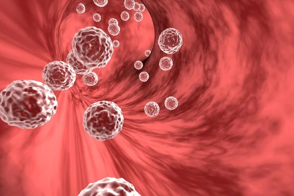 血液中のウイルス 一般化されたウイルス感染 3Dイラスト — ストック写真
