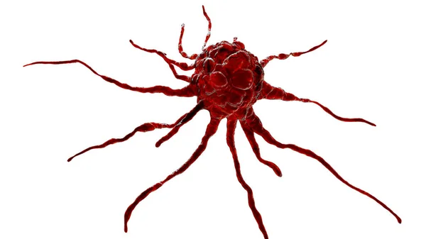 Раковые Клетки Выделены Белом Фоне Опухолевые Клетки Крупный План Иллюстрация — стоковое фото