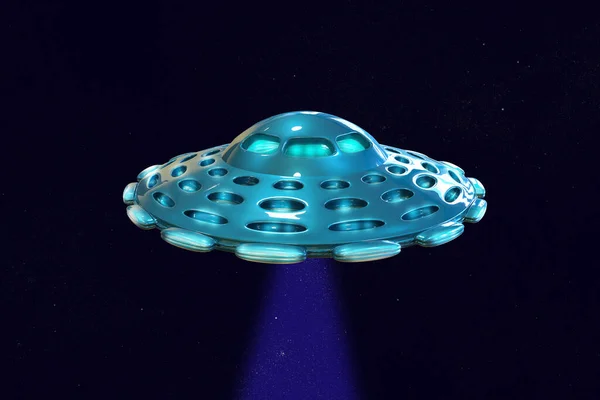 Latający Statek Kosmiczny Ufo Kosmiczny Międzygalaktyczny Spodek Ilustracja — Zdjęcie stockowe