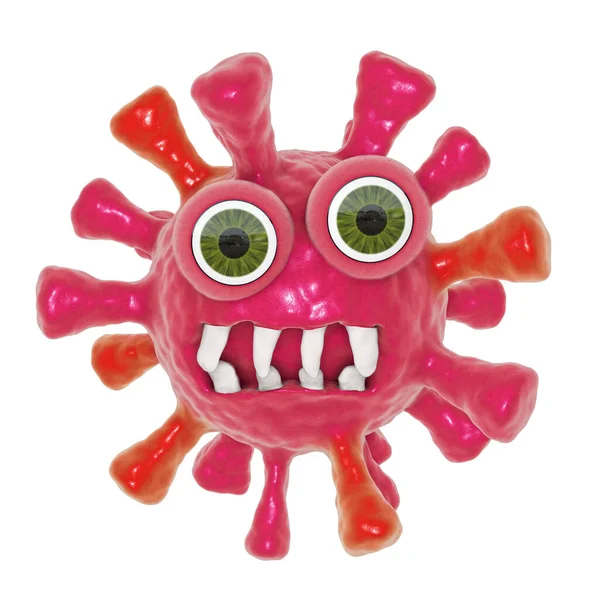 Cartoon Virus Monster Funny Microbe Illustration — Stock Photo, Image