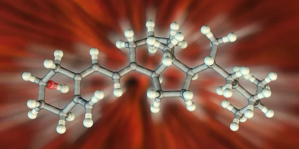 Vitamini Kolekalciferol Boyutlu Illüstrasyon Moleküler Modeli Suda Çözünen Bir Vitamin — Stok fotoğraf