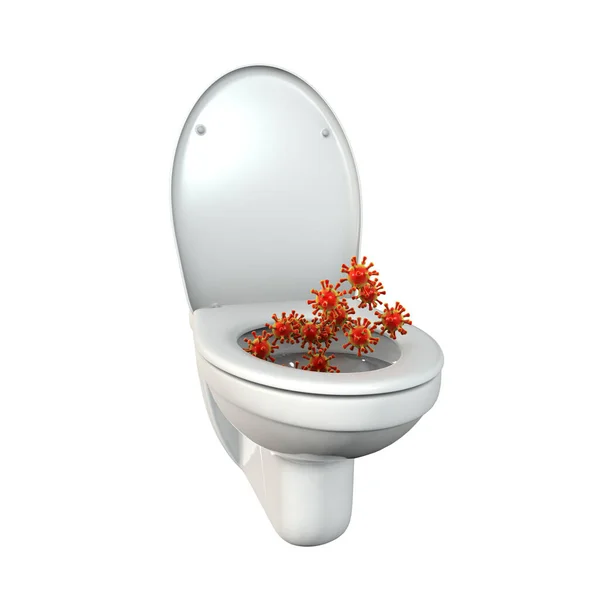 Toaletowe Drobnoustroje Koncepcyjna Ilustracja Odizolowana Białym Tle — Zdjęcie stockowe