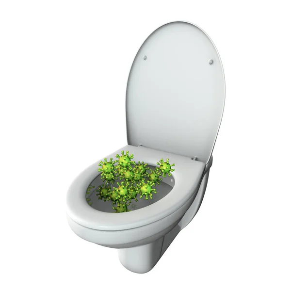 Toaletowe Drobnoustroje Koncepcyjna Ilustracja Odizolowana Białym Tle — Zdjęcie stockowe