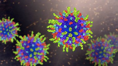 Herpes simplex virüsü, 3 boyutlu illüstrasyon