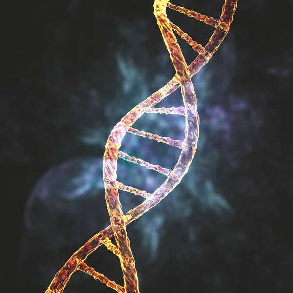 Κύτταρο Dna Διπλή Έλικα Τρισδιάστατη Απεικόνιση Γονιδιακή Θεραπεία Γενετική Μετάλλαξη — Φωτογραφία Αρχείου