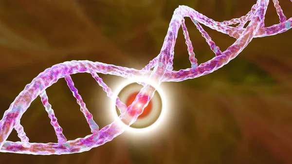 遺伝的変異 概念的な3Dイラスト 遺伝子の変異を持つ2本鎖Dna分子 遺伝性疾患の概念 ヒトゲノムを破壊した Dna破壊と遺伝子変異 — ストック写真
