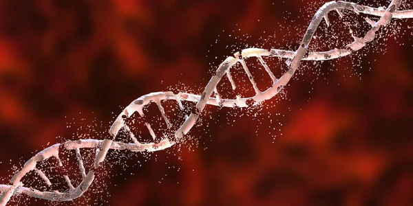 Dna デオキシリボ核酸 3Dイラスト 遺伝性疾患 遺伝子工学の概念 — ストック写真