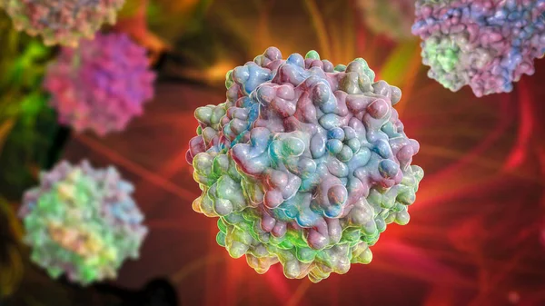 Wirusy Związane Adeno Ilustracja Najmniejsze Znane Wirusy Infekujące Ludzi Należące — Zdjęcie stockowe