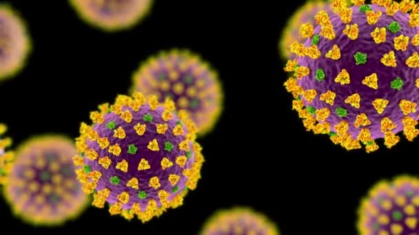 Sars Cov Virussen Het Coronavirus Dat Covid Veroorzaakt Animatie — Stockvideo