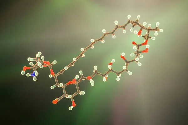 Amphotericin Antifungal Drug Molecule Illustration Used Treatment Fungal Infections Including — Stock Photo, Image