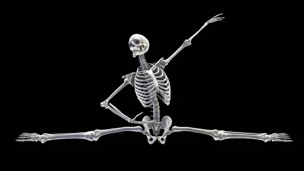 ダンスとバレエの解剖図 バレエダンスにおける骨格活動を示す3Dイラスト — ストック写真