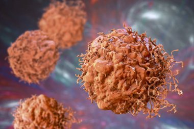 Cancer cells, malignant cells, scientific 3D illustration clipart