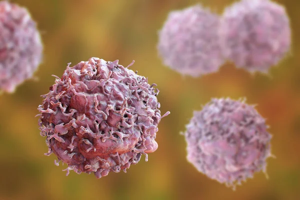 Cancer cells, malignant cells, scientific 3D illustration