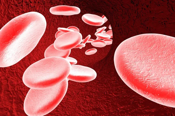 Blood vessel with red blood cells — Stock Photo, Image