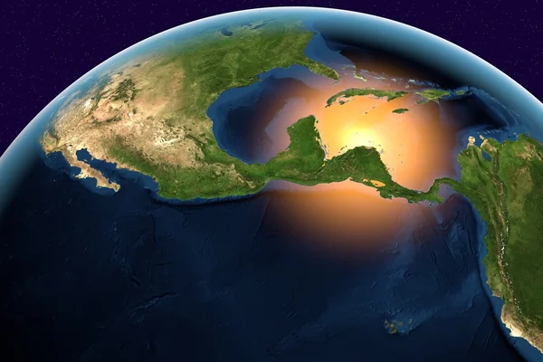 Центральної Америки з космосу — стокове фото