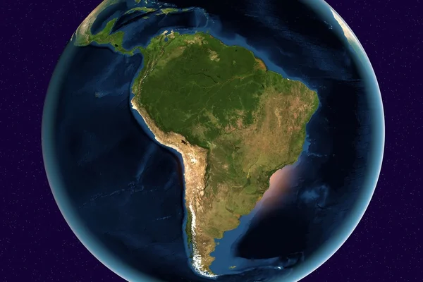 South America from space — Stock Photo, Image