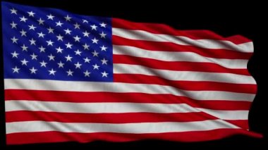 Dev Amerikan bayrağı rüzgarda yavaş yavaş gelişiyor