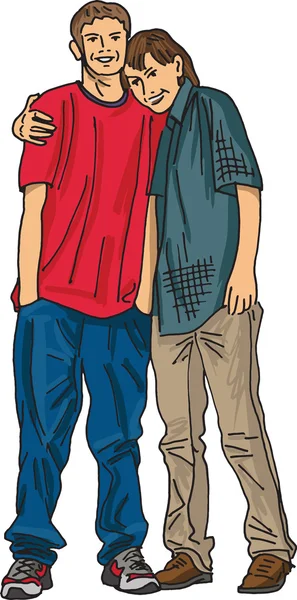 Två tonåriga vänner vektor illustration — Stock vektor