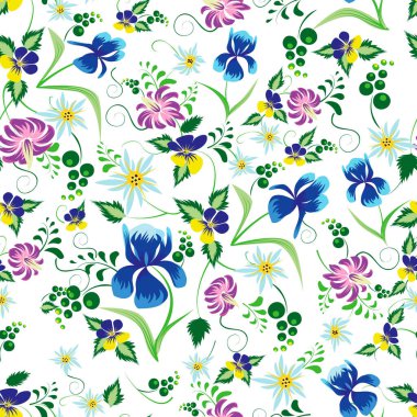 Etnik boyama tarzında çiçek aranjmanı # 2