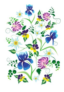 Çiçek ve yaprakların bileşimi