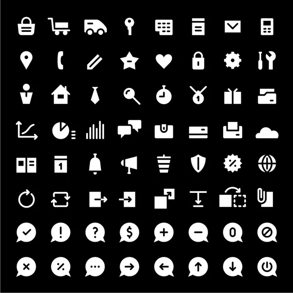 Icons set for web services. White color. — Stock Vector
