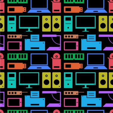 Bilgisayar donanımları. Şablonun. Renkli 2.