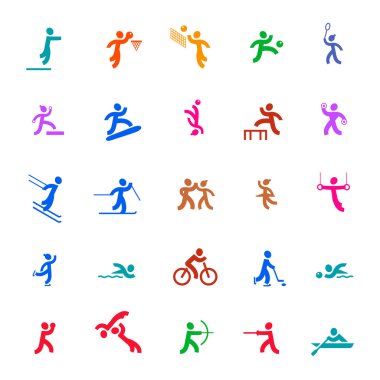 Spor Icons set. Renkli.