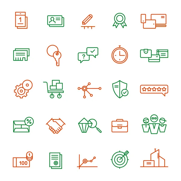 Icônes pour les pages de destination et les boutiques en ligne. Coloré . — Image vectorielle