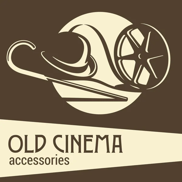 Oude bioscoop accessoires. Sepia. — Stockvector