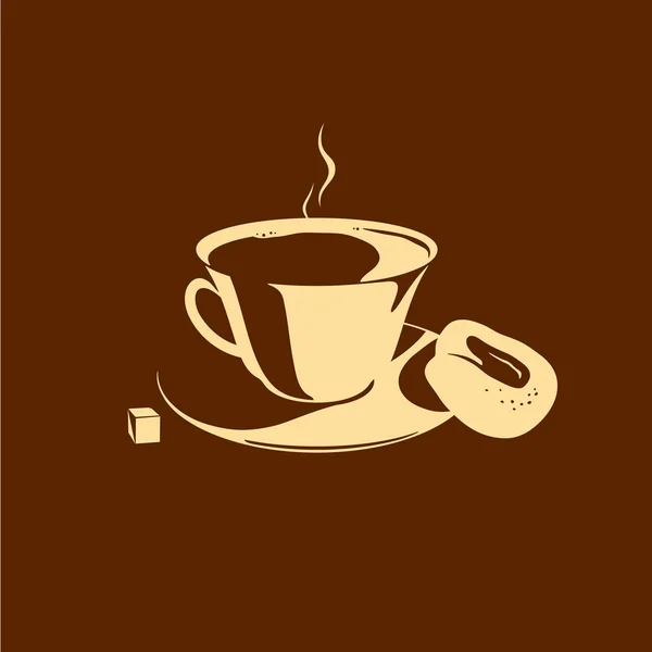 Koffie en cookie — Stockvector