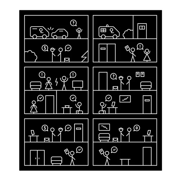 선형 스타일 v.2 법률 만화 — 스톡 벡터