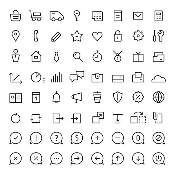 Icons set for web services. Thin lines. Black. — Stock Vector