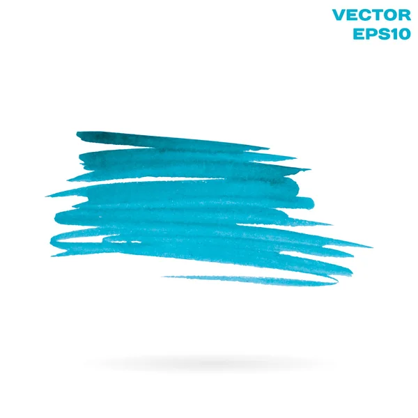 Acuarela turquesa elemento de diseño de forma pintada a mano. Fondo brillante para el texto. Rastros de alta resolución. Vector EPS10 — Vector de stock