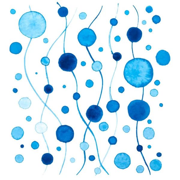 Море вдохновило синие пузырьки воды фон. Морской стиль, нарисованные вручную круги акварелью. Оттенки синего. Вектор S10 Лицензионные Стоковые Иллюстрации