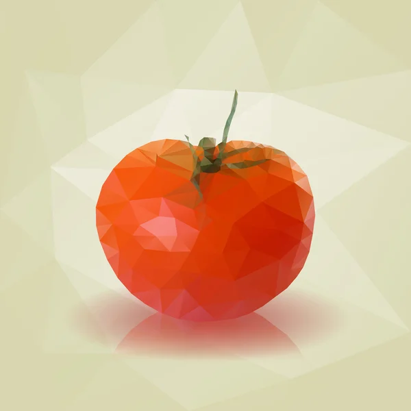 Треугольный помидор из красного низкого поли. Векторное развитие S10 . — стоковый вектор