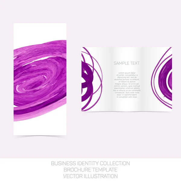 Colección identidad empresarial: acuarela púrpura. Folleto triple o plantilla de folleto. Ilustración vectorial EPS10 . — Vector de stock