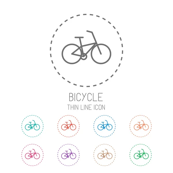 Bicicleta. Limpiar la línea delgada estilo deporte icono conjunto — Vector de stock