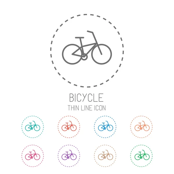 Велосипед. Чистый набор значков в стиле тонкой линии — стоковый вектор