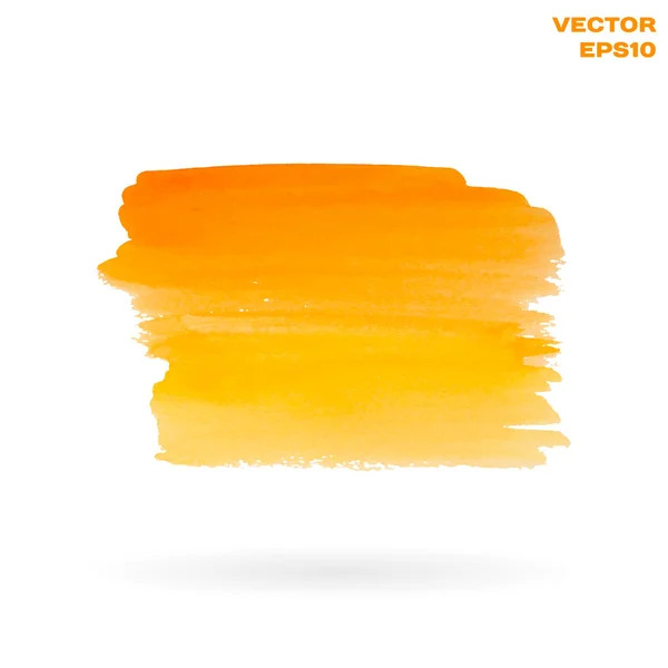 Acuarela naranja y amarilla pintada a mano elemento de diseño de forma. Fondo positivo brillante para su texto. Vector EPS10 — Vector de stock