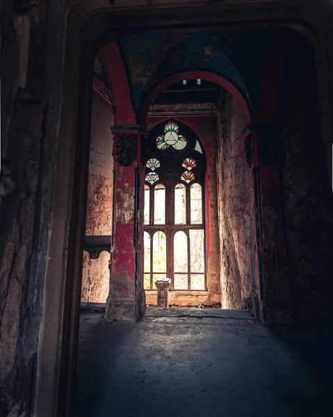 Light Coming Huge Window Spooky Spicer Castle Serbia — Stock Photo, Image