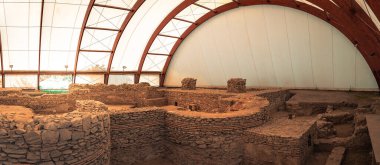 Ruins of an ancient Roman military spa in Viminacium, Serbia clipart