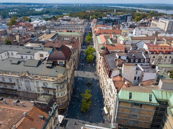 Bird\'s view of Knez Mihailova street in Belgrade