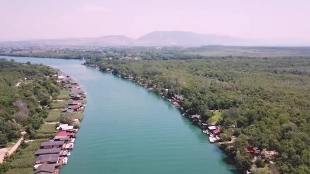 Vue Aérienne Embouchure Une Rivière Île Ada Bojana — Video